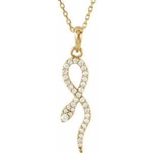 14K Yellow Gold 1/6 CTW Natural Diamond 16" Necklace