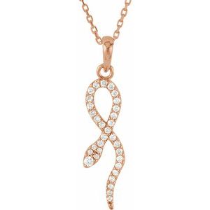 14K Rose Gold 1/6 CTW Natural Diamond 16" Necklace