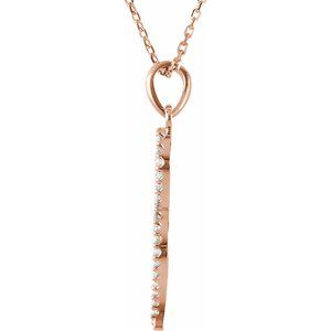 14K Rose Gold 1/6 CTW Natural Diamond 16" Necklace