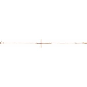 14K Rose Gold Natural Alexandrite Sideways Cross 7-8" Bracelet – image 2