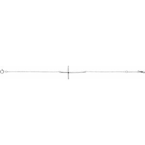 14K White Gold Natural Alexandrite Sideways Cross 7-8" Bracelet – image 2