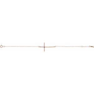 14K Rose Gold Natural Amethyst Sideways Cross 7-8" Bracelet – image 2