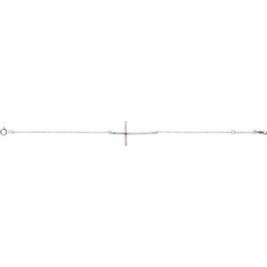 Platinum Natural Ruby Sideways Cross 7-8" Bracelet – image 2