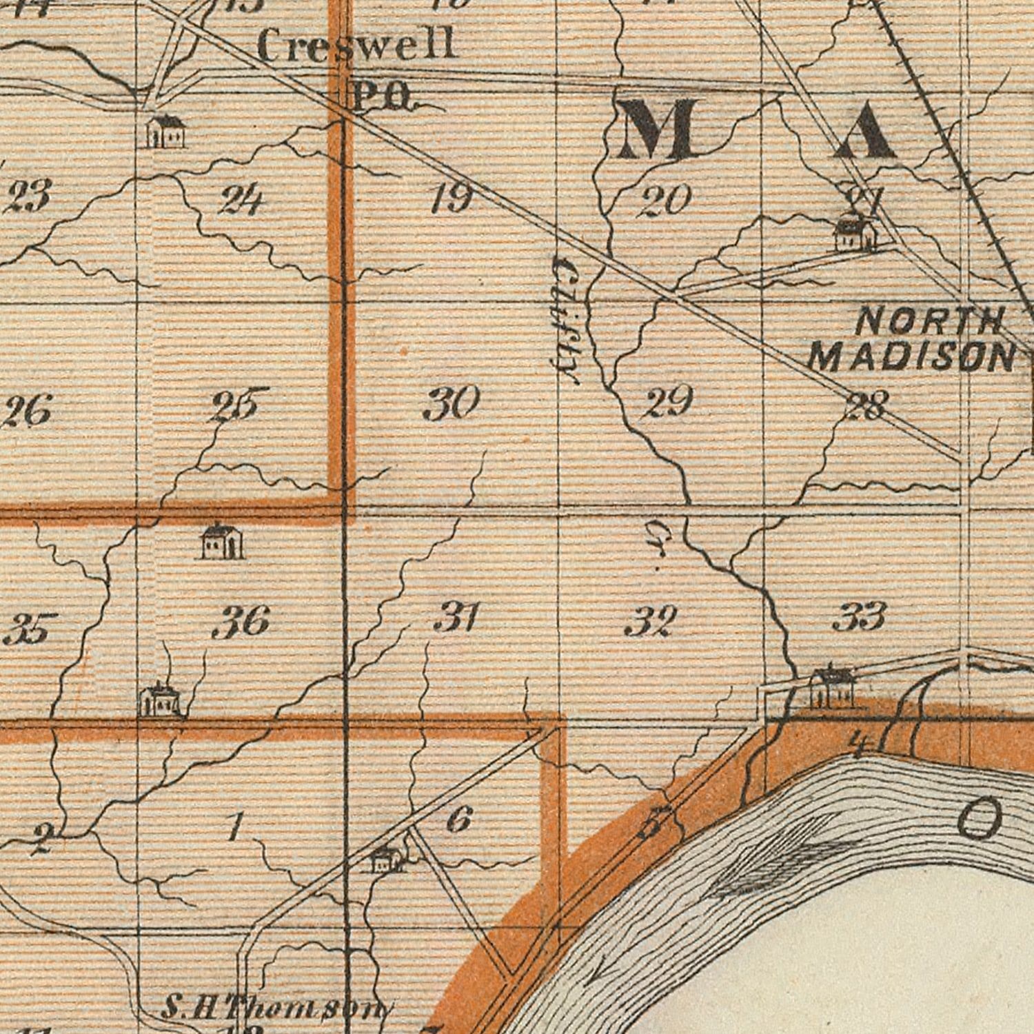 Vintage Map of Jefferson County, Indiana 1876