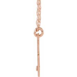 14K Rose Gold-Plated Sterling Silver 20 mm 2-Initials Imitation Diamond Script Monogram 18" Necklace