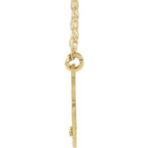 10K Yellow Gold 15 mm 3 Initials .02 CT Natural Diamond Script Monogram I1, H-I Necklace