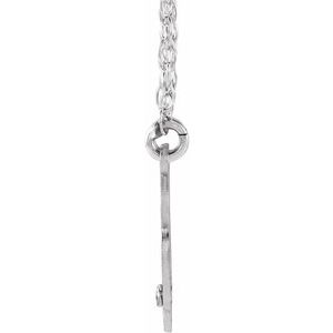 14K White Gold 15 mm 2-Initials Imitation Amethyst Script Monogram 18" Necklace