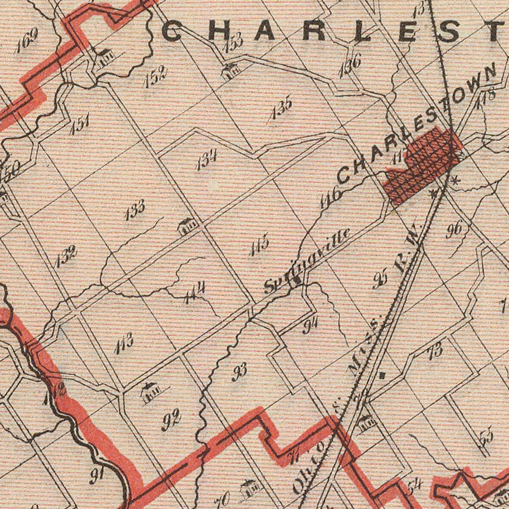 Vintage Map of Clark County, Indiana 1876