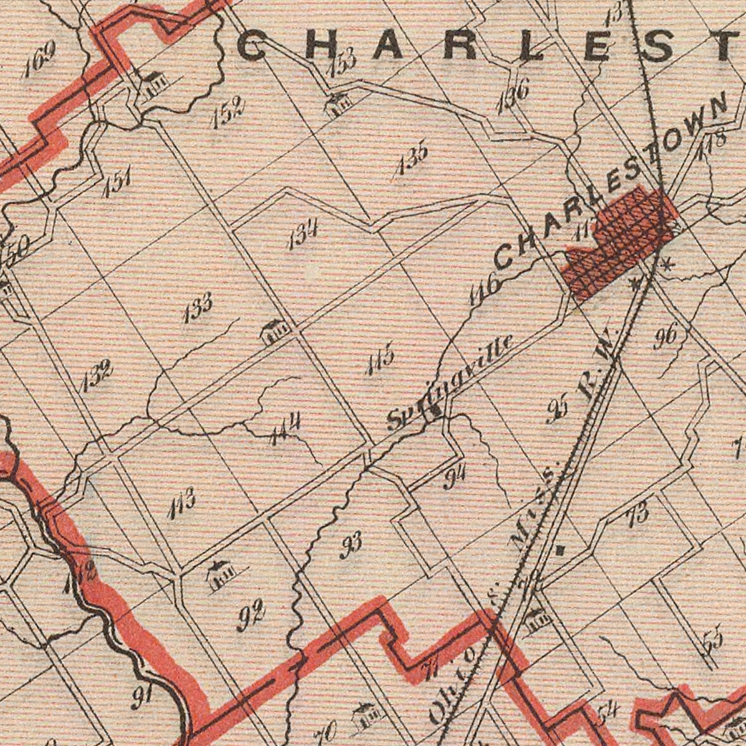 Vintage Map of Clark County, Indiana 1876