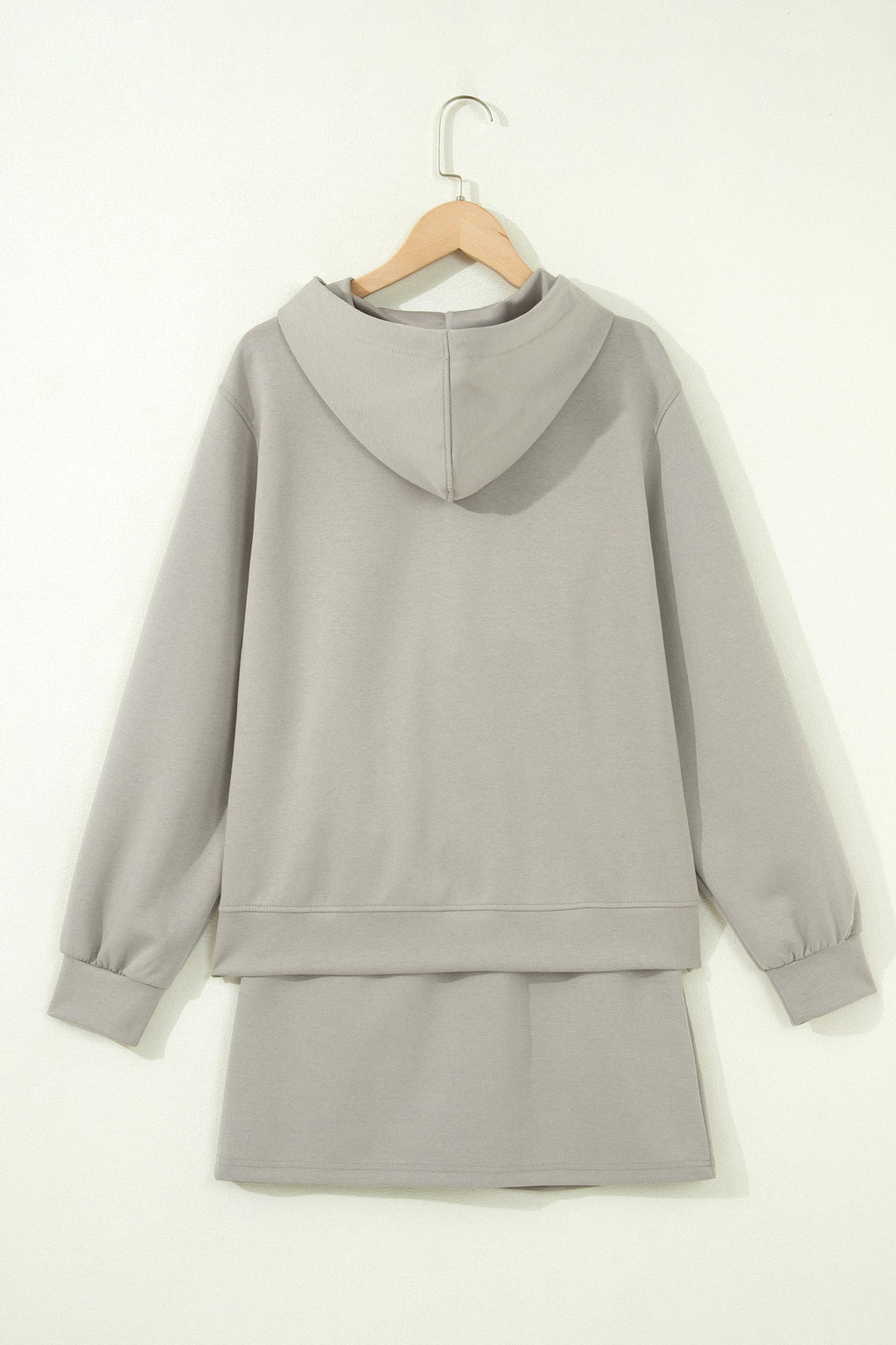 Contrast Trim Zip-Up Jacket & Drawstring Skort Set