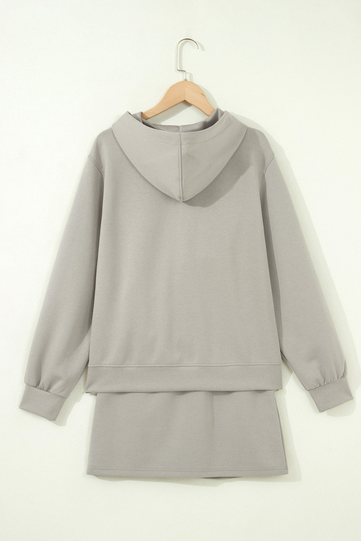 Contrast Trim Zip-Up Jacket & Drawstring Skort Set
