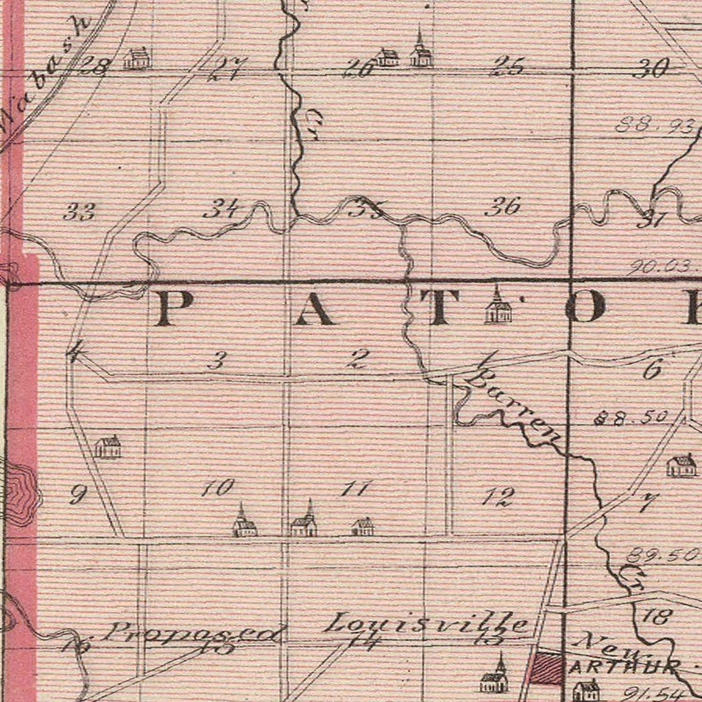 Vintage Map of Pike County, Indiana 1876
