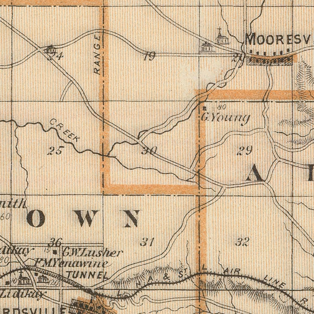 Vintage Map of Floyd County, Indiana 1876