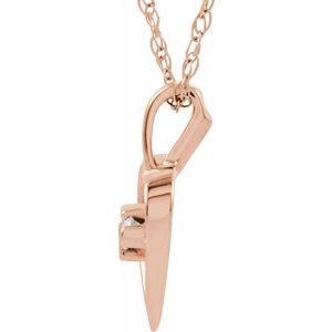 14K Rose Gold .03 CTW Natural Diamond Heart 18" Necklace