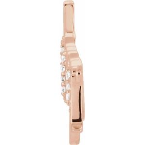 14K Rose Gold Accented "Love You" Phrase Necklace Center