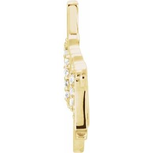 14K Yellow Gold Accented "Love You" Phrase Necklace Center