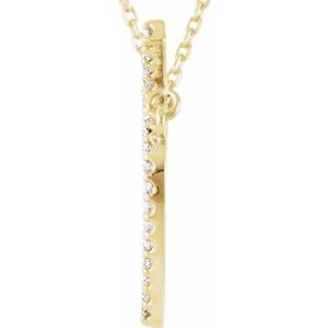 14K Yellow Gold 1/5 CTW Natural Diamond Apple 16" Necklace