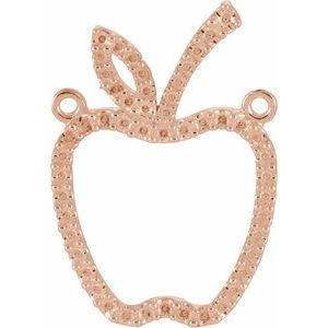 14K Rose Gold Accented Petite Apple Necklace Center