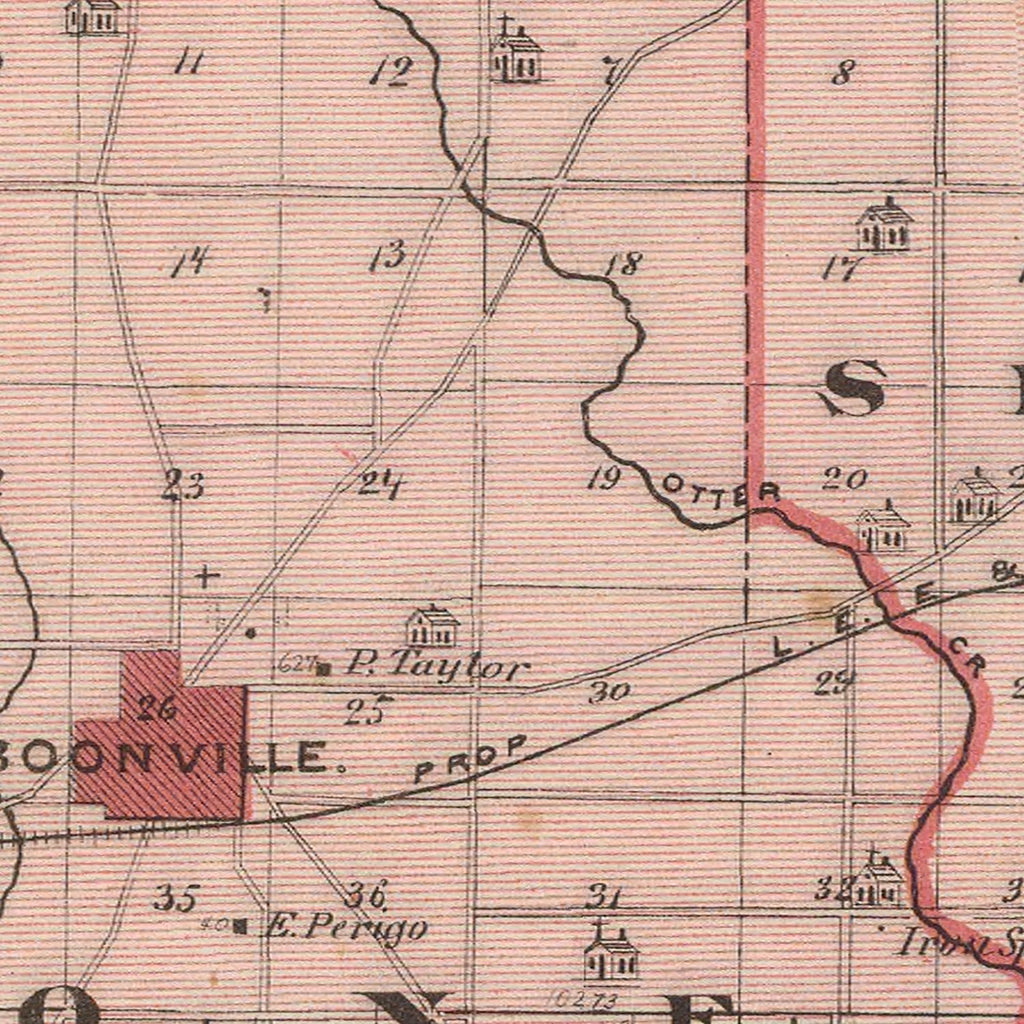 Vintage Map of Warrick County, Indiana 1876