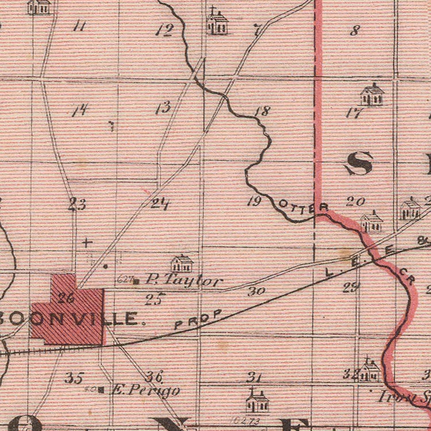 Vintage Map of Warrick County, Indiana 1876