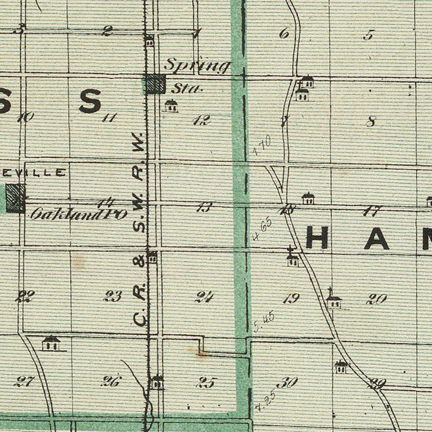Vintage Map of Spencer County, Indiana 1876