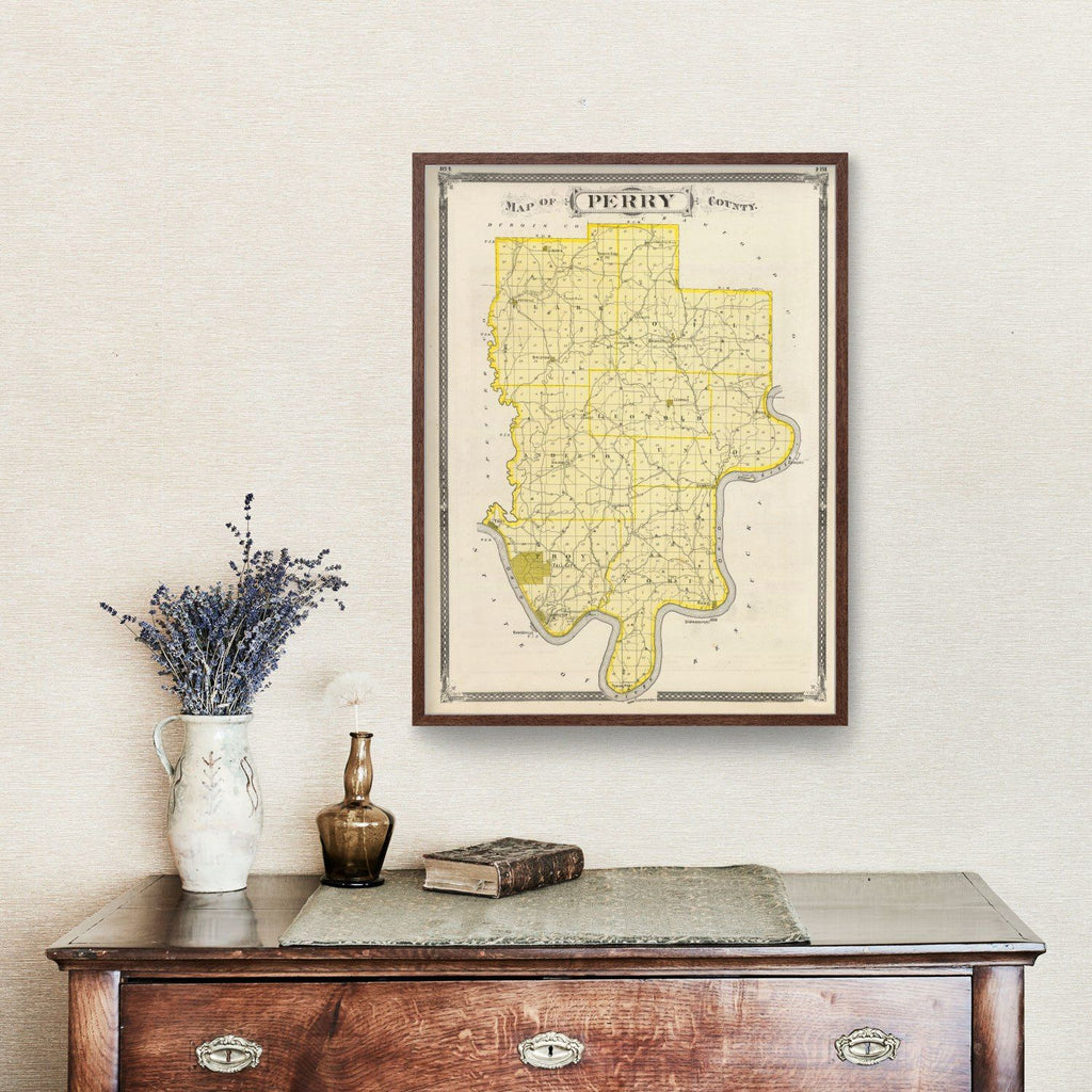 Vintage Map of Perry County, Indiana 1876