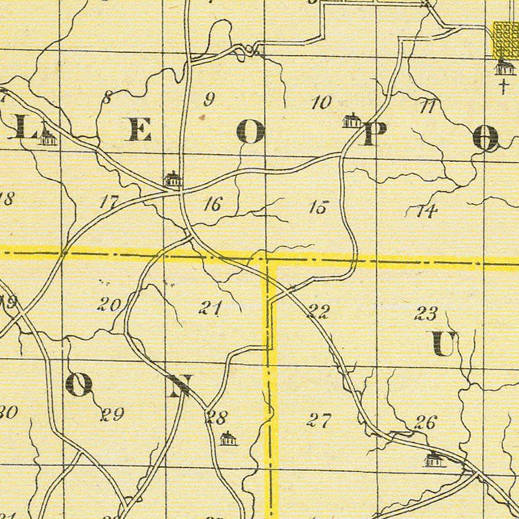 Vintage Map of Perry County, Indiana 1876