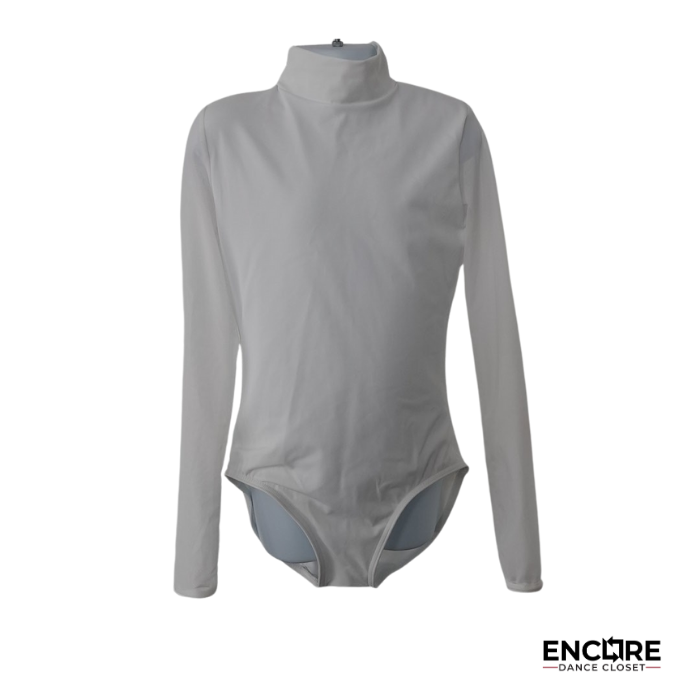 White Mock Neck Leotard