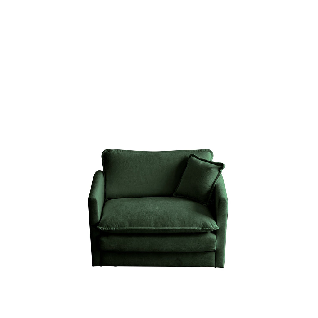 2-Piece Upholstered Sofa, Living Room Sectional Sofa Set Modern Sofa Couches Set , Deep Seat Sofa for Living Room Apartment, 1+3 Seat Green Chenille