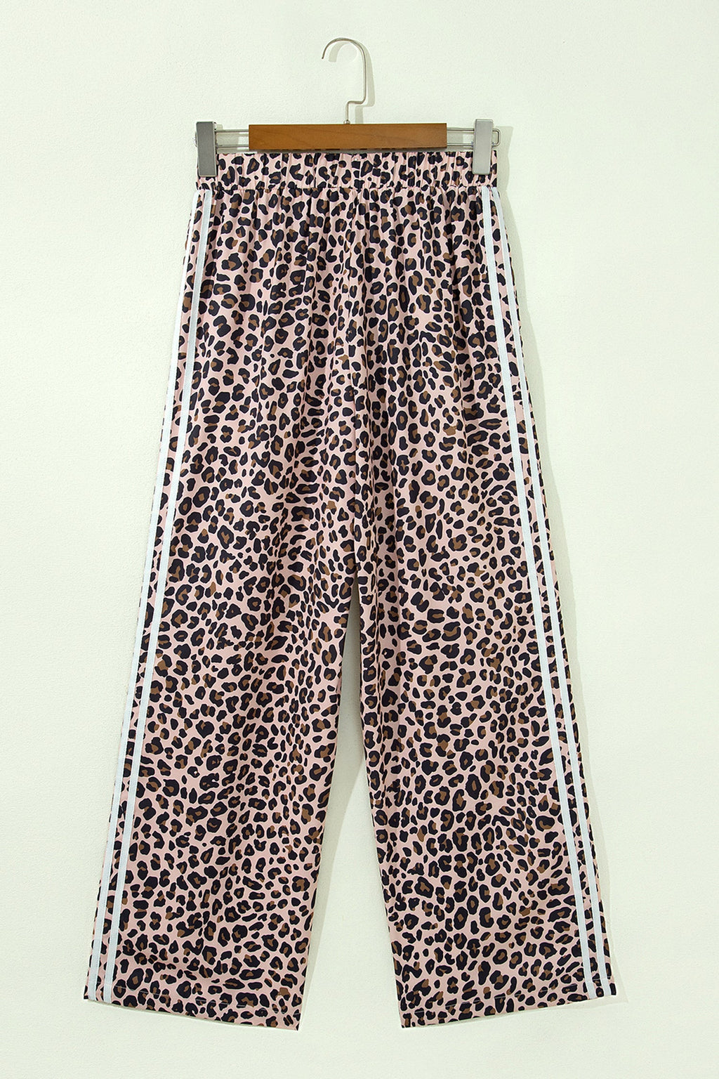 Leopard Side Stripe Wide Leg Pants