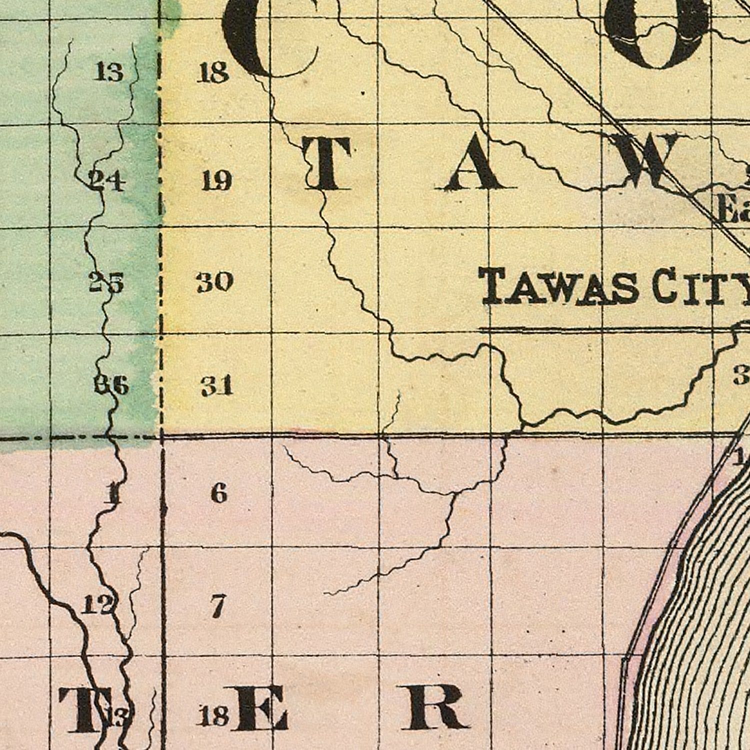 Vintage Map of Iosco County, Michigan 1873