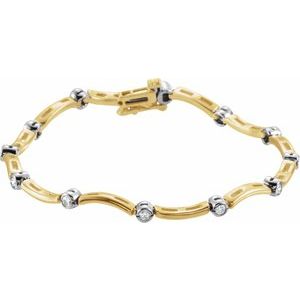 14K Yellow/White Gold 1/2 CTW Natural Diamond Line 7" Bracelet