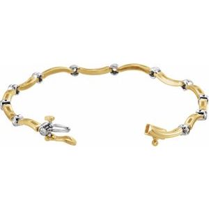 14K Yellow/White Gold 1/2 CTW Natural Diamond Line 7" Bracelet – image 2