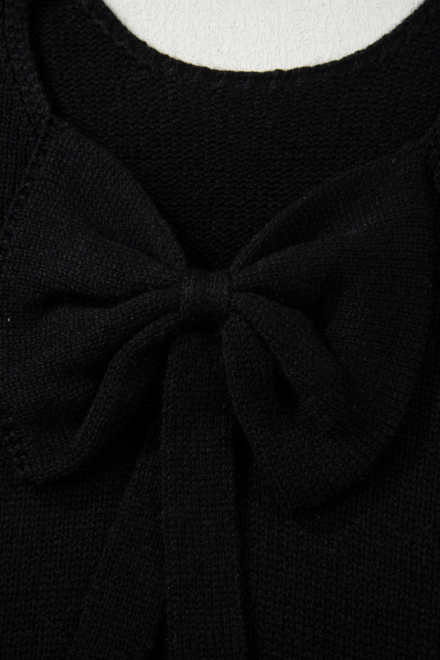 Bow Tie Backless Bubble Sleeve Sweater