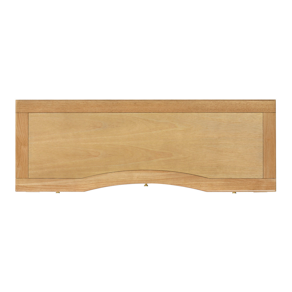 Dauphin 55' 3-Drawer Wood Executive Desk, Natural Brown Wood