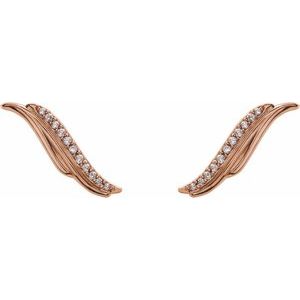 14K Rose Gold .06 CTW Natural Diamond Ear Climbers – image 2