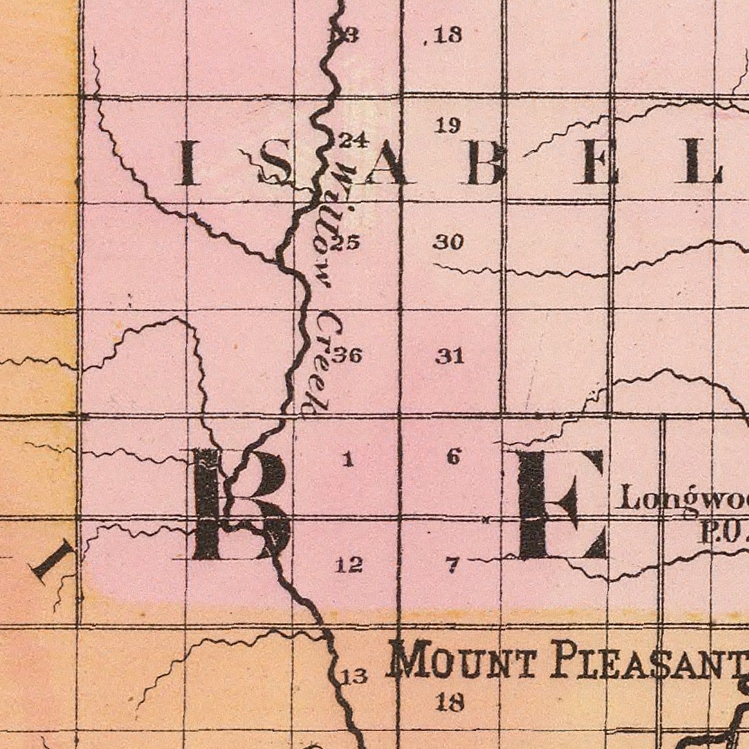 Vintage Map of Isabella County, Michigan 1873