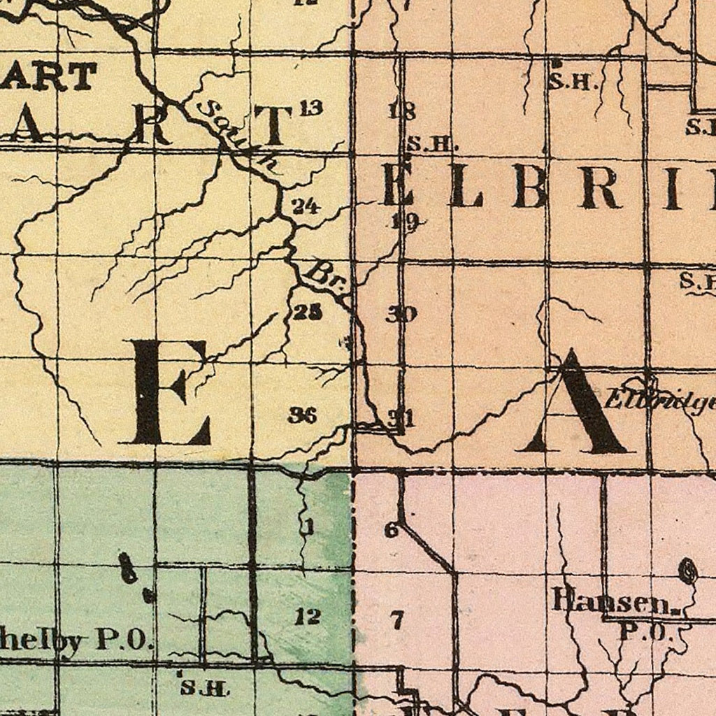 Vintage Map of Oceana County, Michigan 1873