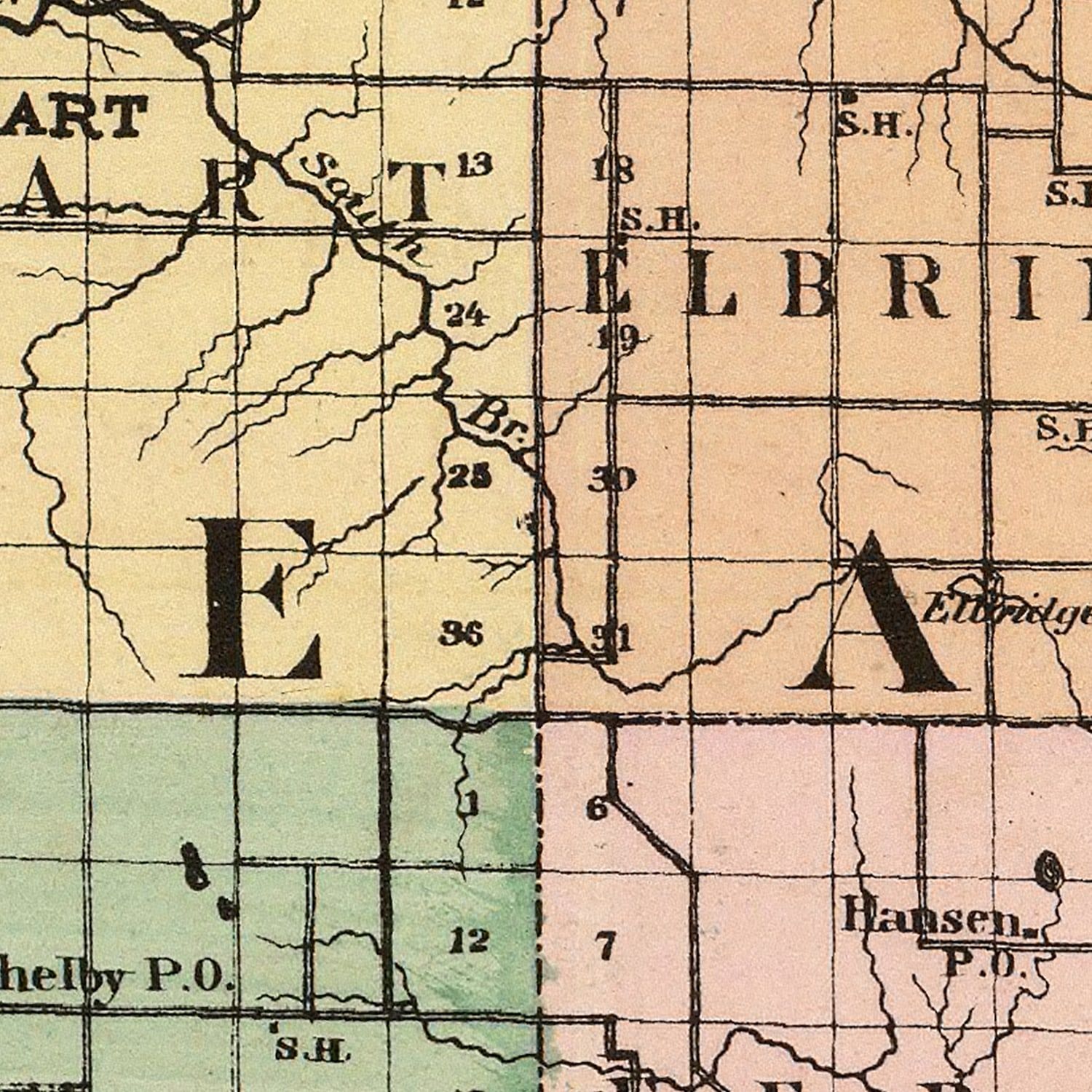Vintage Map of Oceana County, Michigan 1873