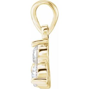 14K Yellow Gold 5/8 CTW Natural Diamond Three-Stone Pendant