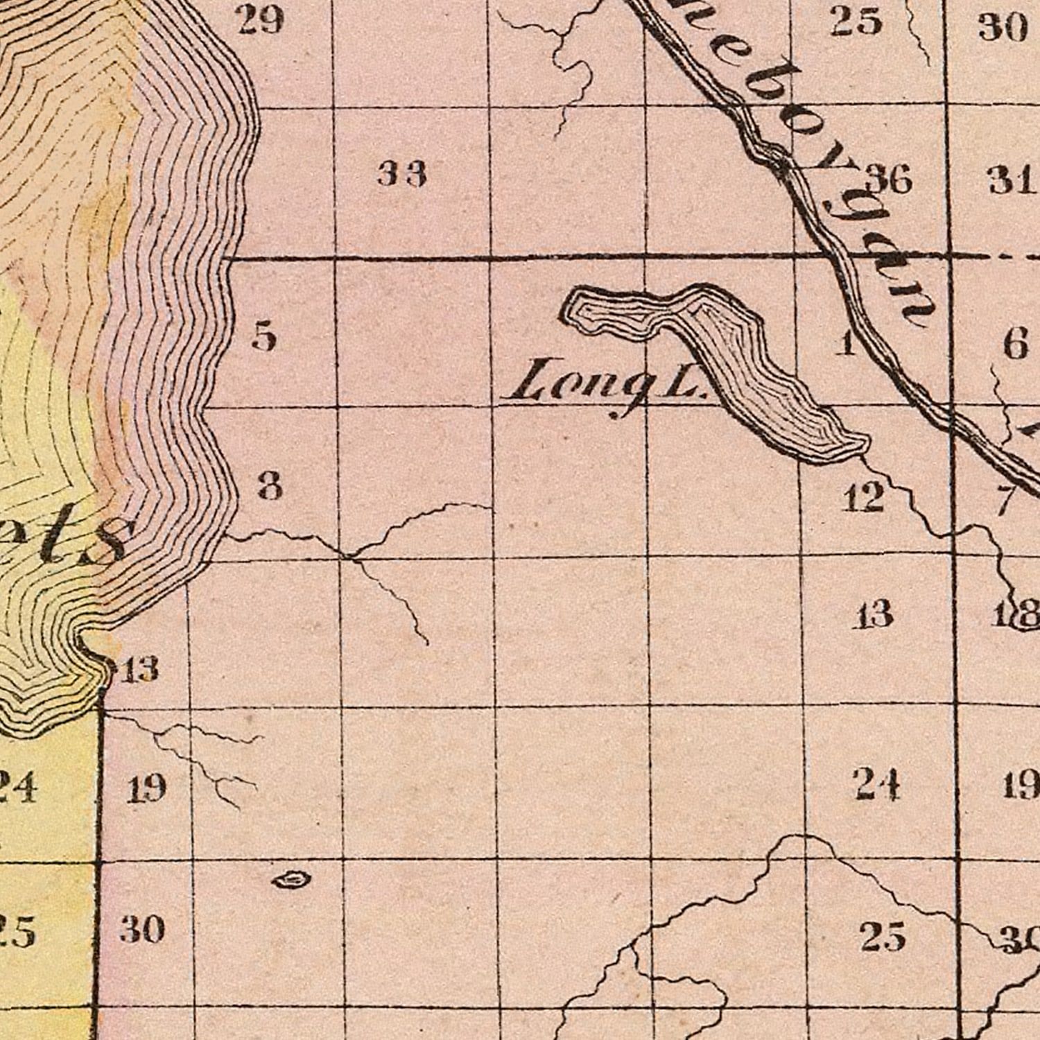 Vintage Map of Cheboygan County, Michigan 1873