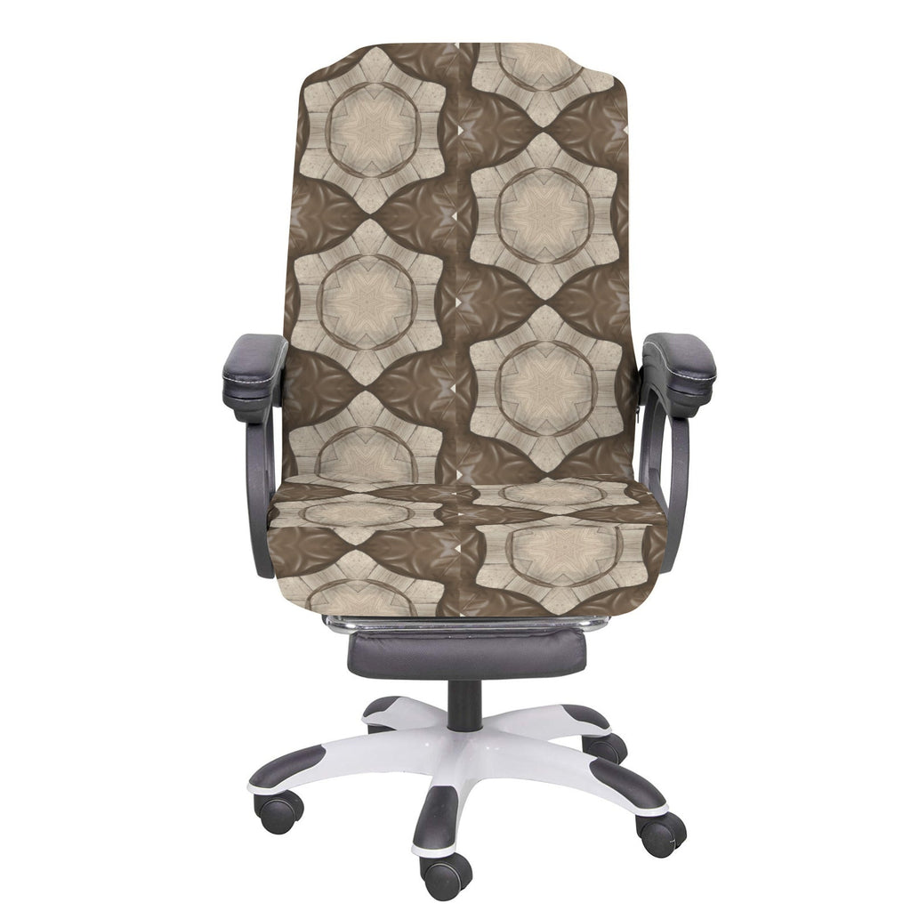 Brown Star Pattern Office Chair Cover (Made in the USA)