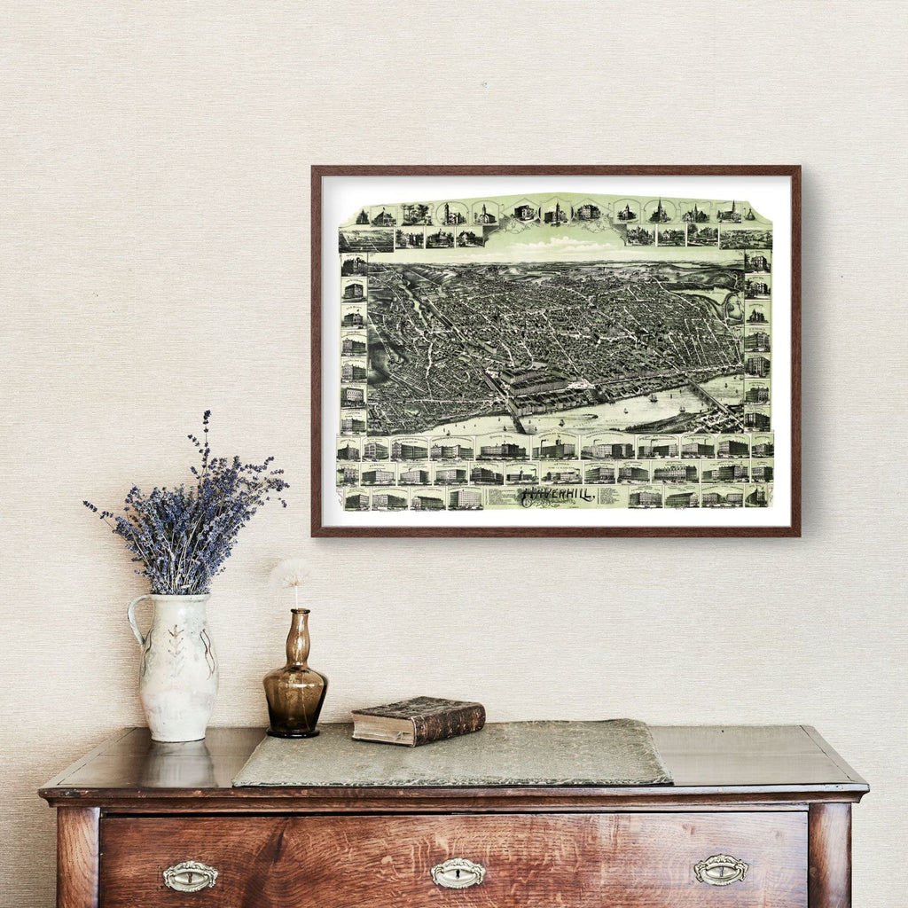 Vintage Map of Haverhill, Massachusetts 1893