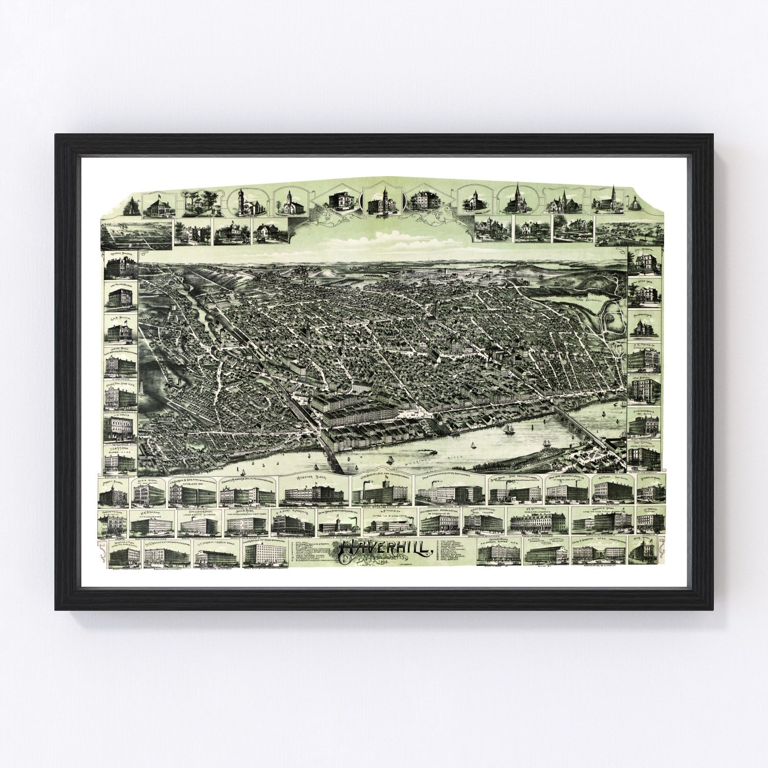 Vintage Map of Haverhill, Massachusetts 1893