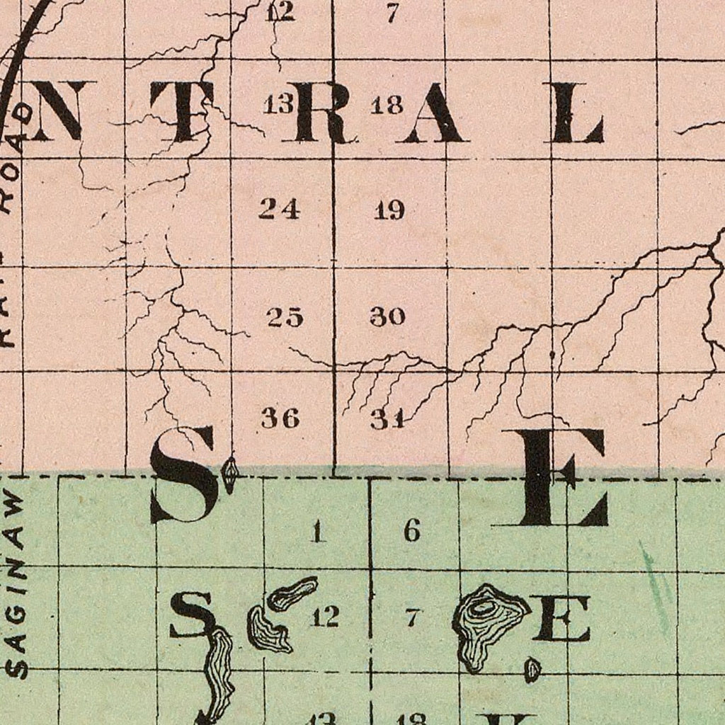 Vintage Map of Otsego County, Michigan 1873