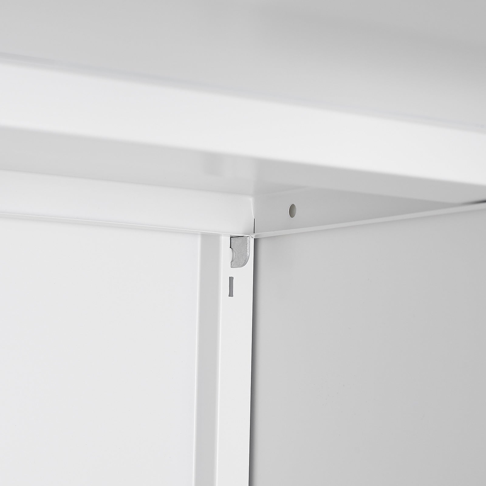 White Steel 2-Door Copier Cabinet with Mobile Pedestal and Printer Stand