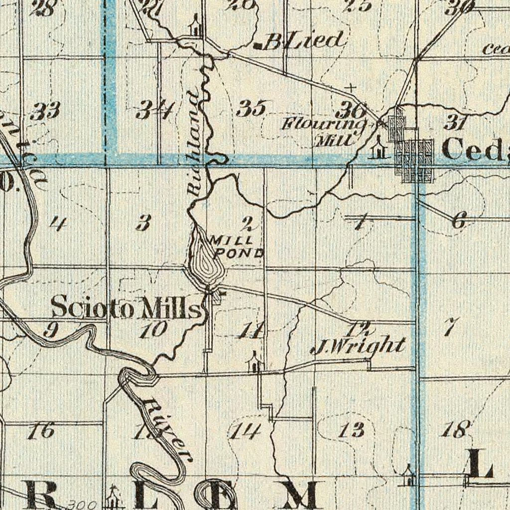 Vintage Map of Stephenson County, Illinois 1876