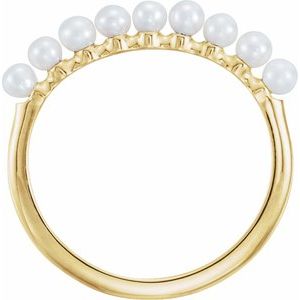 14K Yellow Gold Freshwater Cultured Pearl Stackable Ring