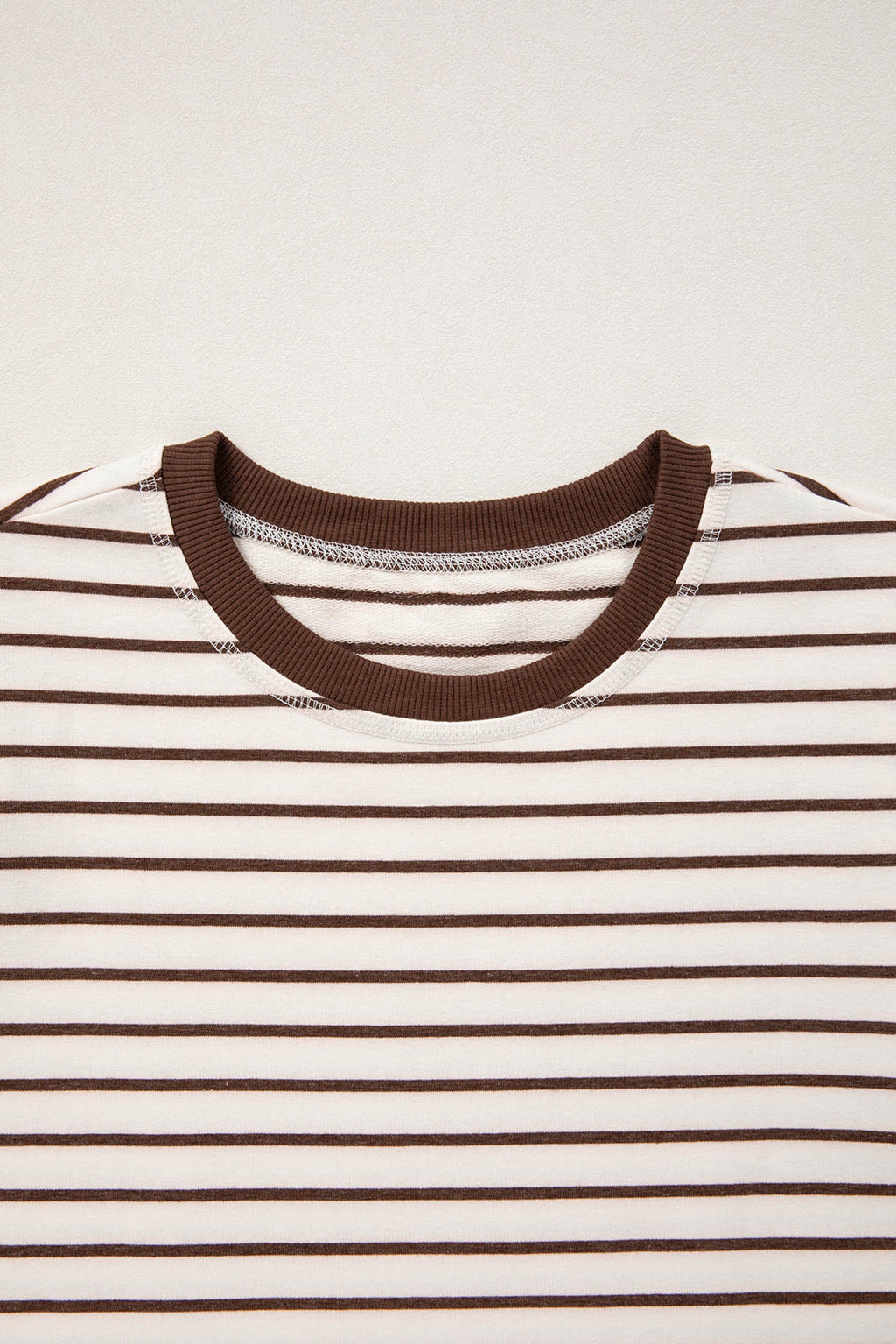 Stripe Ribbed Trim Round Neck Tank Top