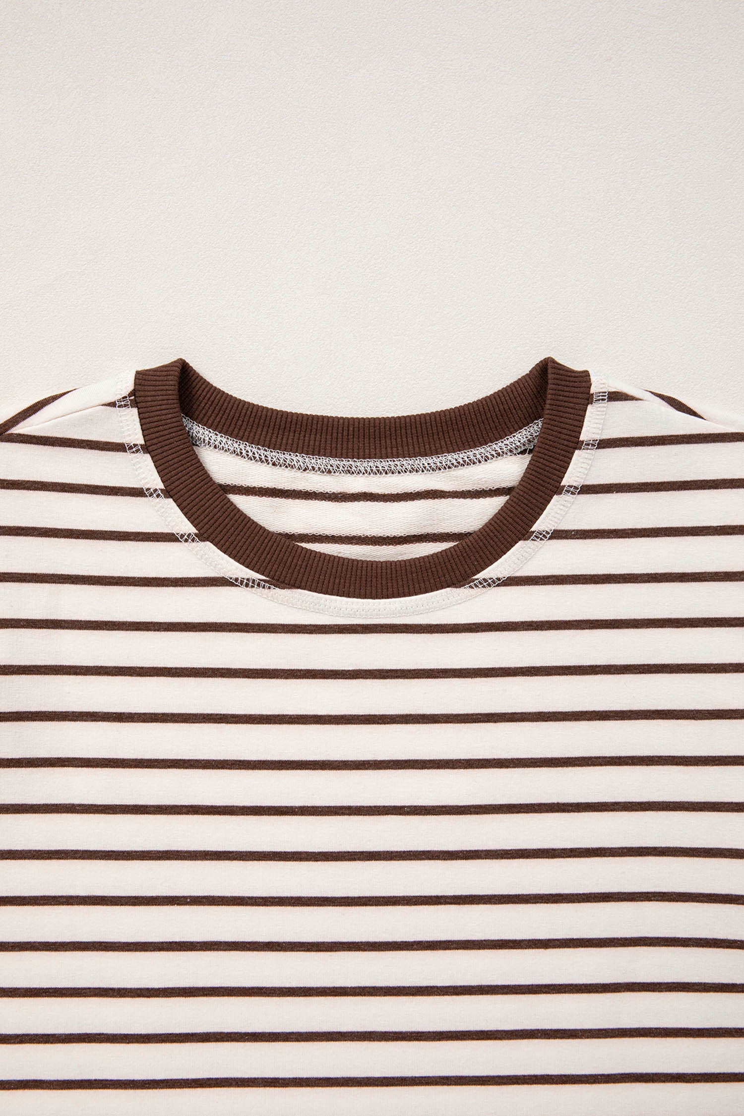 Stripe Ribbed Trim Round Neck Tank Top